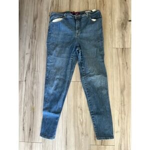 Gloria Vanderbilt Amanda Classic Jeans Womens 14 Blue Denim Cotton Tapered Leg